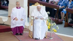 Le pape François lors de la messe pour la Rencontre mondiale des familles 2022 sur la place Saint-Pierre. Daniel Ibanez/CNA / 
