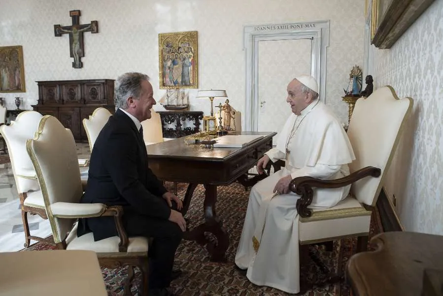 Le chef du Programme alimentaire mondial, David Beasley, rencontre le pape François au Vatican le 28 janvier 2021. Vatican Media.