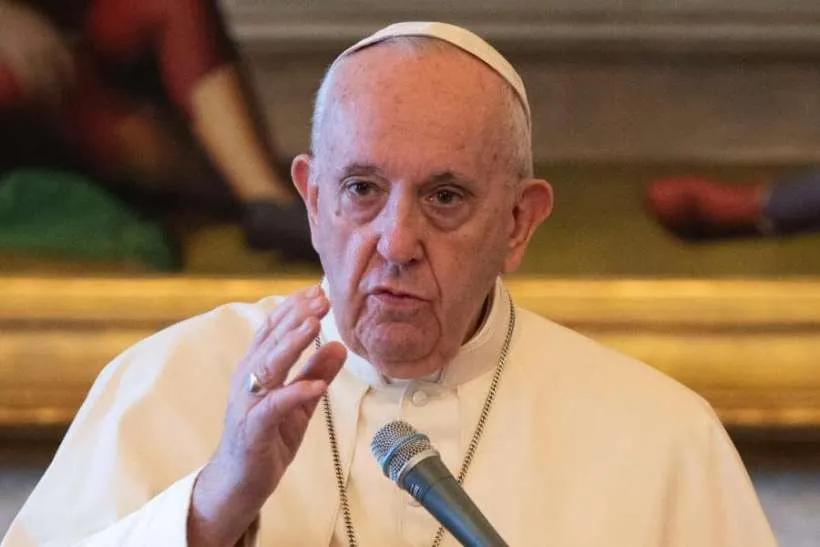 Le Pape François prononce son audience générale en direct le 12 août 2020. / Vatican Media/CNA.