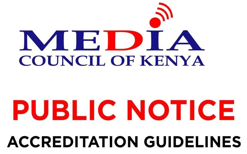 Communiqué annonçant une nouvelle réglementation pour les journalistes et les professionnels des médias demandant une accréditation au Kenya. Domaine public
