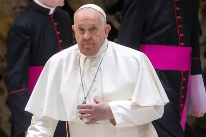 Le pape François lors de l'audience générale au Vatican le 6 décembre 2023. | Crédit : Daniel Ibáñez/EWTN News