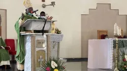 Mgr Ignatius Kaigama, archevêque, pendant la messe à la pro-cathédrale Notre-Dame Reine du Nigeria de l'archidiocèse d'Abuja, 14 février 2021 / Mgr Ignatius Kaigama/Page Facebook