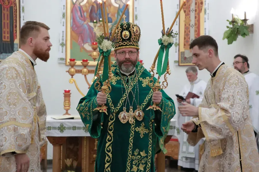 Mgr Sviatoslav Shevchuk, chef de l'Église ukrainienne gréco-catholique. Aide à l'Église en détresse.