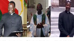 Nominations papales du 12 décembre 2019 : de gauche à droite, Mgr Stephen Ameyu, archevêque élu de Juba au Sud-Soudan, Mgr Daniel Nzika, évêque élu de Congo-Brazzaville's Impfondo, et Mgr Julius Yakubu Kundi de Kafanchan au Nigeria. / Domaine public