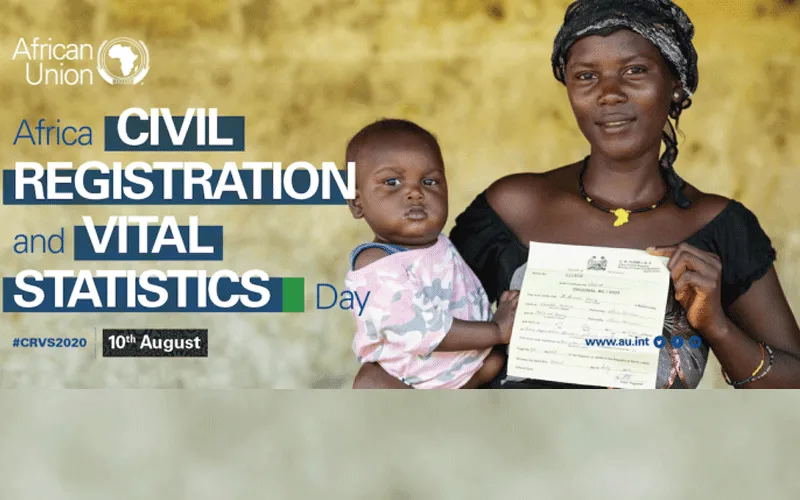 Logo pour la Journée de l'état civil et des statistiques de l'état civil (CRVS) 2020 Union Africaine (UA)