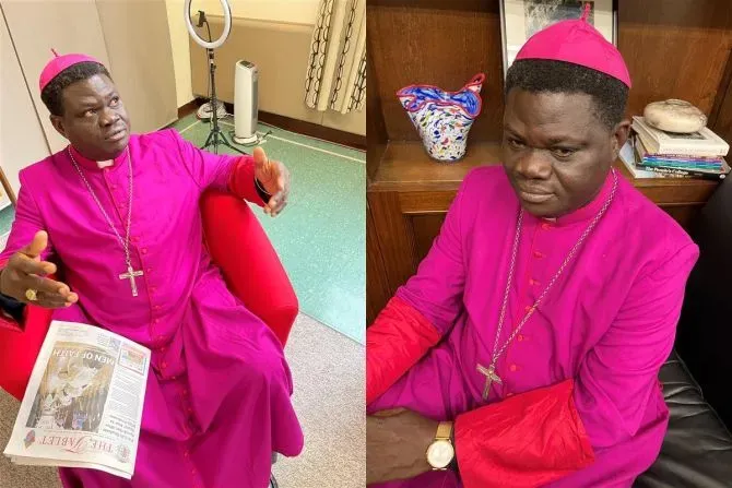 Mgr Wilfred Anagbe, évêque nigérian, s'est entretenu avec CNA en juin 2023 pour discuter de la persécution et des meurtres de catholiques dans son pays, qui ont pris une telle ampleur ces dernières années que, dit-il, "c'est devenu un événement quotidien". | Crédit photo : Joop Koopman, Aide à l'Église en détresse, États-Unis.