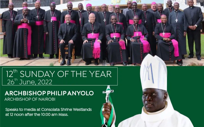 Une affiche annonçant l'initiative du message dominical des membres de la Conférence des évêques catholiques du Kenya (KCCB).