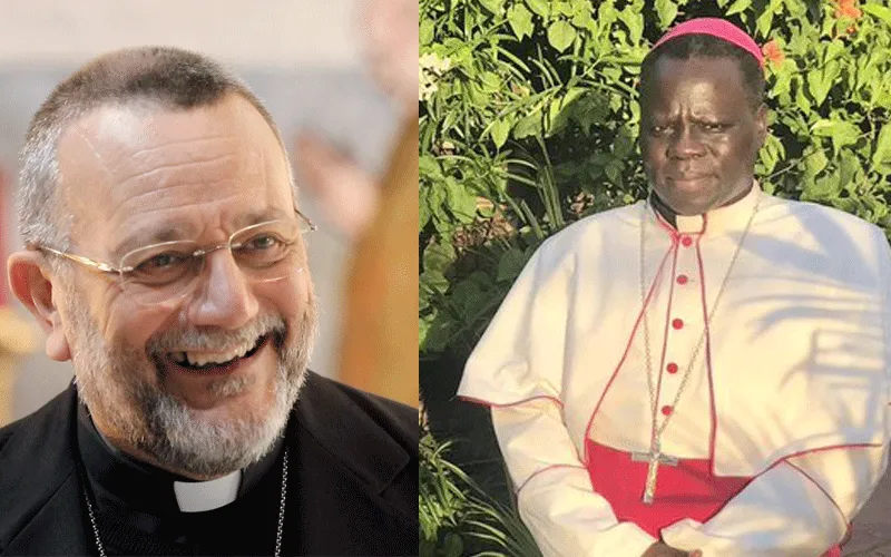 Mgr Stephen Ameyu (à droite), nouvel administrateur apostolique du diocèse de Wau au Soudan du Sud, et Mgr Giovanni Gaspari (à gauche), nonce apostolique en Angola et à São Tomé e Príncipe. Domaine public