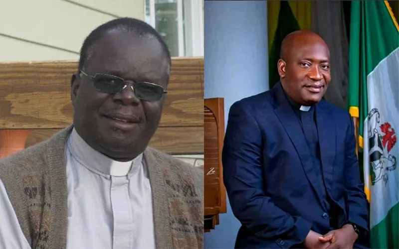 De gauche à droite, l'évêque élu du diocèse de Nebbi en Ouganda, Mgr. Raphael p'Mony Wokorach, MCCJ, et l'évêque élu du diocèse de Lafia au Nigeria, Mgr. David Ajang