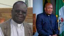 De gauche à droite, l'évêque élu du diocèse de Nebbi en Ouganda, Mgr. Raphael p'Mony Wokorach, MCCJ, et l'évêque élu du diocèse de Lafia au Nigeria, Mgr. David Ajang / 