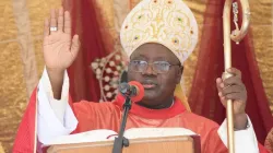 Mgr Ignatius Kaigama, archevêque du diocèse d'Abuja au Nigeria, s'exprimant lors de la célébration du 90e anniversaire de la paroisse Holy Ghost dans le diocèse de Makurdi, le dimanche 1er novembre 2020. / Diocèse de Makurdi/Page Facebook