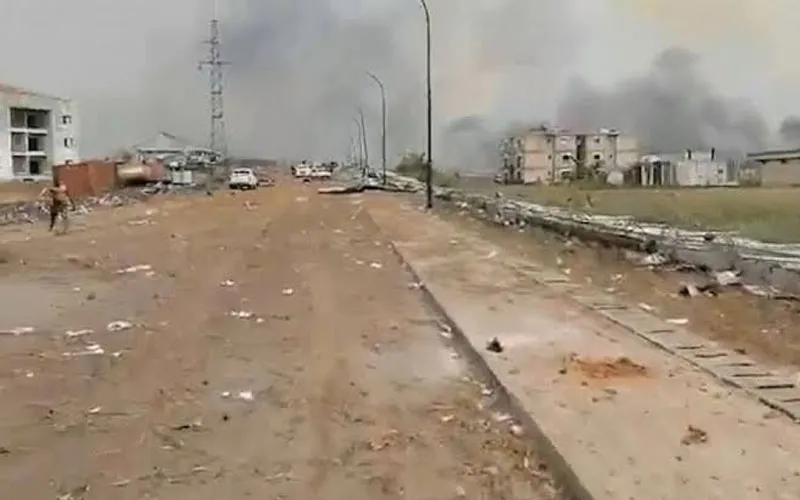 Une image de Bata après les explosions du 7 mars