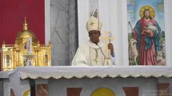 Mgr Godfrey Onah, évêque du diocèse de Nsukka au Nigeria, pendant la messe de la solennité de l'Ascension, le 13 mai 2021. Crédit : Diocèse de Nsukka / 