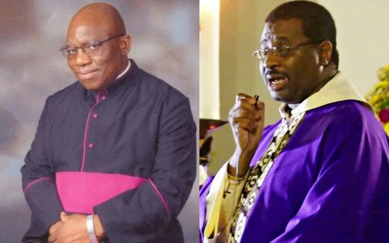 Mgr Xolelo Thaddaeus Kumalo (à gauche) transféré du diocèse d'Eshowe au diocèse de Witbank et le père Robert Mogapi Mphiwe (à droite) nommé évêque du diocèse de Rustenburg. Domaine public