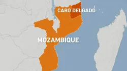 Carte montrant la région troublée de Cabo Delgado au Mozambique. / Domaine public
