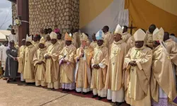 Quelques évêques catholiques du Cameroun lors de la célébration du jubilé d'or du Grand Séminaire Saint-Thomas d'Aquin de Bambui (STAMS), le 1er décembre 2023. Crédit : Archidiocèse de Bamenda / 
