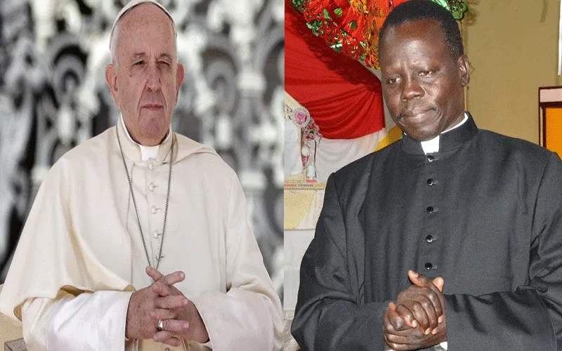 Le 12 décembre 2019, le pape François (à gauche) a nommé l'évêque Stephen Ameyu du diocèse de Torit (à droite) comme nouvel archevêque de Juba au Sud-Soudan / Domaine public