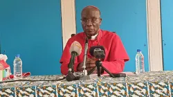 Jean Pierre Cardinal Kutwa, archevêque d'Abidjan lors de la conférence de presse du 31 août dans la capitale économique de la Côte d'Ivoire, Abidjan. / Domaine public
