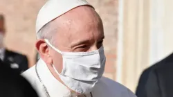 Le pape François participe à une réunion de prière pour la paix sur la Piazza del Campidoglio à Rome, le 20 octobre 2020 / Vatican Media. / 