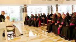 Le pape François avec des membres de la Conférence des évêques catholiques d'Afrique australe (SACBC) lors d'une réunion privée le 16 juin 2023. Crédit : SACBC / 