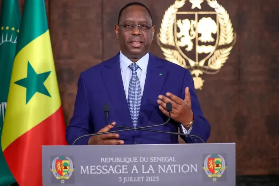 Le président Macky Sall s'adressant à la nation le 3 juillet 2023. Crédit : Présidence de la République du Sénégal