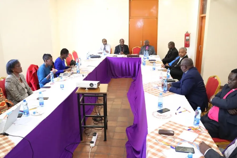 Les leaders chrétiens lors de la réunion à la maison ufungamano à Nairobi, Kenya. Crédit : NCCK