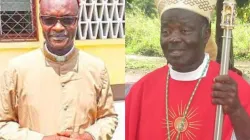 L'archevêque émérite Victor Abagna Mossa (à droite) de l'archidiocèse catholique d'Owando et le nouvel administrateur apostolique, Mgr Gélase Armel Kema. Crédit : Archidiocèse d'Owando / 
