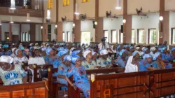 Une partie des membres du chapitre de l'archidiocèse d'Accra de l'Union mondiale des femmes catholiques (UMOFC) à la cathédrale du Saint-Esprit lors de la célébration du 9 septembre 2023. Crédit : Jean-Luc Kossi Dokly, Accra/Ghana / 