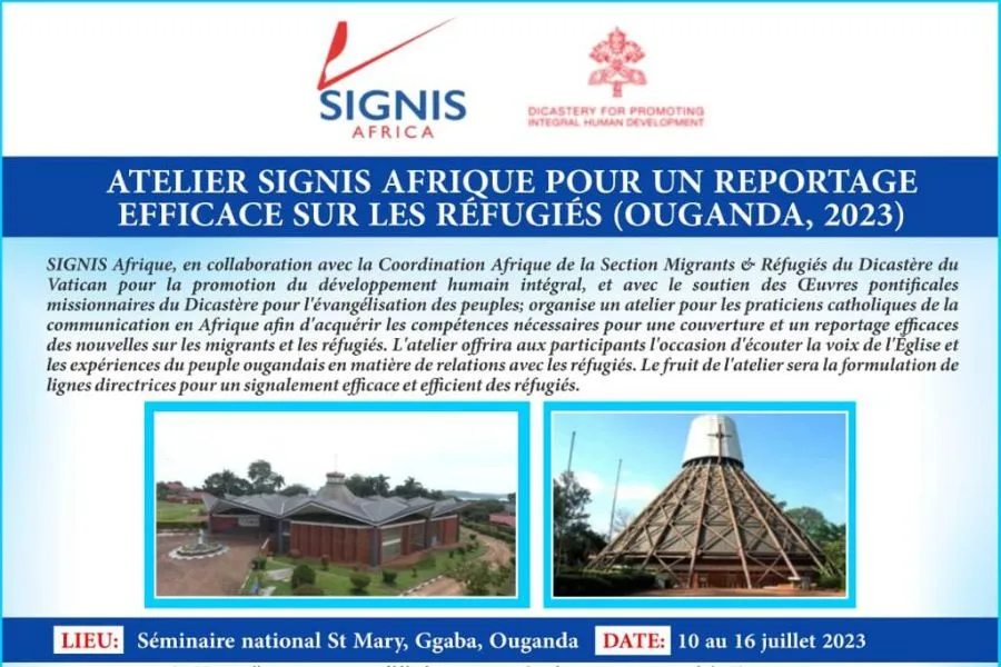 Un affiche annonçant l'atelier de SIGNIS Afrique sur le reportage sur les réfugiés. Crédit : SIGNIS Afrique