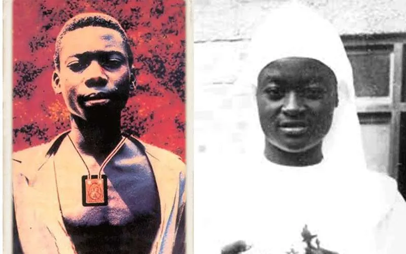 Bienheureux Isidore Bakanja (à gauche) et la bienheureuse Marie-Clémentine Anuarite Nengapeta, (à droite) les deux bienheureux congolais en attente de canonisation. Domaine Publique