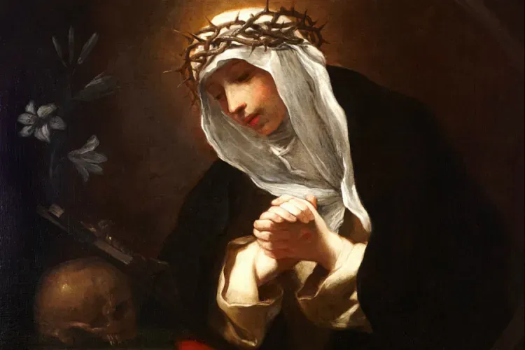 Sainte Catherine de Sienne, du cercle de Baldassare Francheschini (XVIIe siècle).