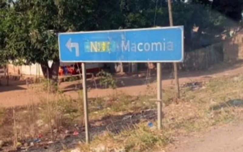 Une route menant à Macomia, un district en proie à l'insurrection dans la province septentrionale de Cabo Delgado, au Mozambique. Crédit : Denis Hurley Peace Institute (DHPI)