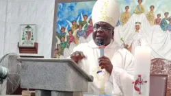 Mgr Emmanuel Adetoyese Badejo, évêque du diocèse d'Oyo au Nigeria, lors de la messe de la Vigile le 30 mars 2024. Crédit : Diocèse catholique d'Oyo/Nigeria / 