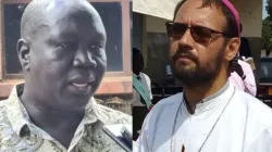 Le père John Mathiang (à gauche) et Mgr Christian Carlassare (à droite). Crédit : Ginaba Lino/Juba/Soudan du Sud/Diocèse catholique de Rumbek / 