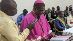 Mgr Andrew Fuanya Nkea, président de la Conférence épiscopale nationale du Cameroun (CENC), lors de la cérémonie d'ouverture du 47e séminaire annuel de la CENC, le 9 janvier 2024. Crédit : CENC / 