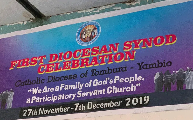 Une affiche du premier synode diocésain dans le diocèse de Tombura-Yambio au Soudan du Sud, du 7 novembre au 7 décembre 2019. Diocèse de Tombura-Yambio.