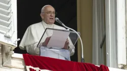 Le pape François prononce le discours hebdomadaire de l'Angélus, le 27 août 2023. | Vatican Media. / 