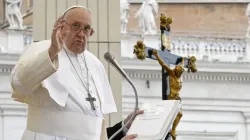 Le pape François lors de l'audience générale sur la place Saint-Pierre, le 20 septembre 2023. | Crédit : Vatican Media / 