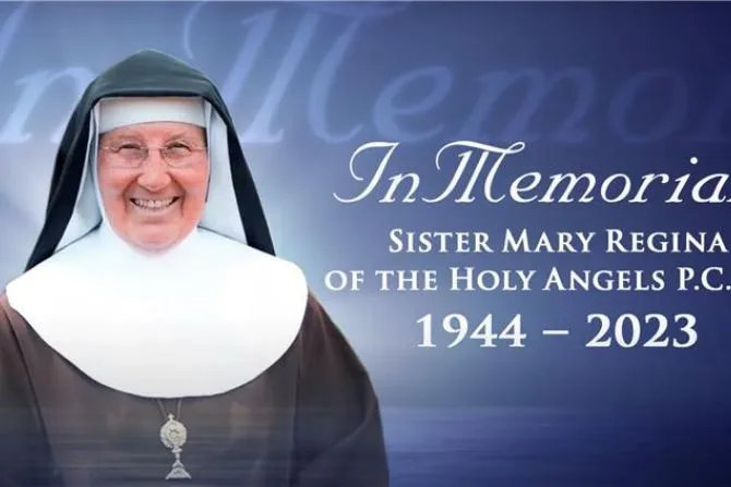 Sœur Mary Regina des Saints Anges, première religieuse à rejoindre le monastère de Mère Angelica à Hanceville, en Alabama, est décédée le 22 juillet à l'âge de 78 ans après une bataille contre le cancer. | YouTube/EWTN 24 juillet 2023
