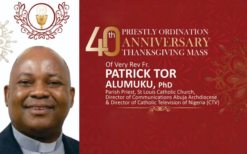 Un billet d'invitation au 40e anniversaire de l'ordination sacerdotale du père Patrick Alumuku.
