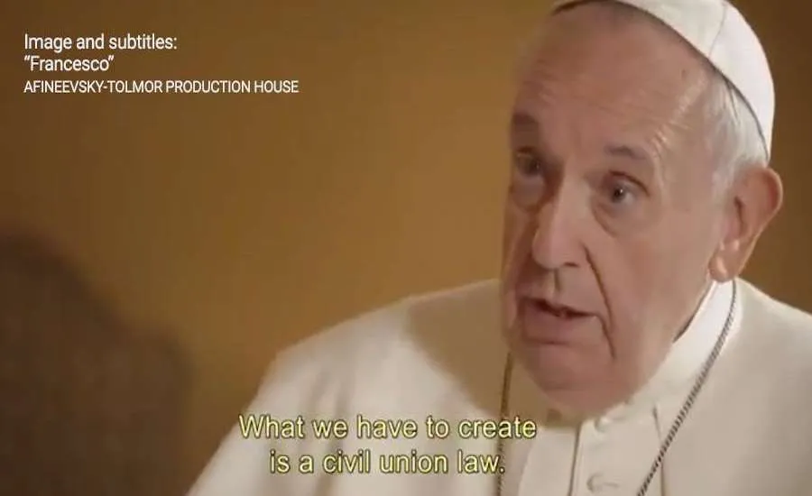 Capture d'écran du documentaire "Francesco" avec sous-titres originaux