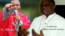 Le P. Elije Mbaka du Nigeria (à gauche) et l'Archevêque Alfred Adewale Martins de l'Archidiocèse de Lagos au Nigeria / Domaine public