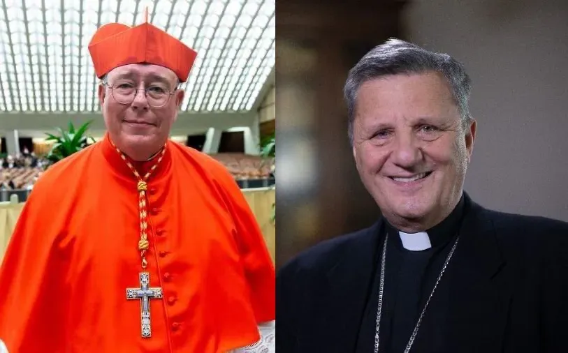 Le cardinal Jean-Claude Hollerich, archevêque de Luxembourg (à gauche) et le cardinal Mario Grech, secrétaire général du Synode des évêques
