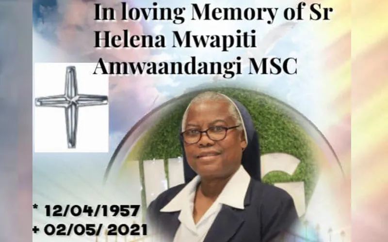 Feu Sœur Helena Mwapiti Amwaandangi MSC qui a succombé aux complications du COVID-19 le 2 mai. Elle était la secrétaire générale de la Conférence des évêques catholiques de Namibie.