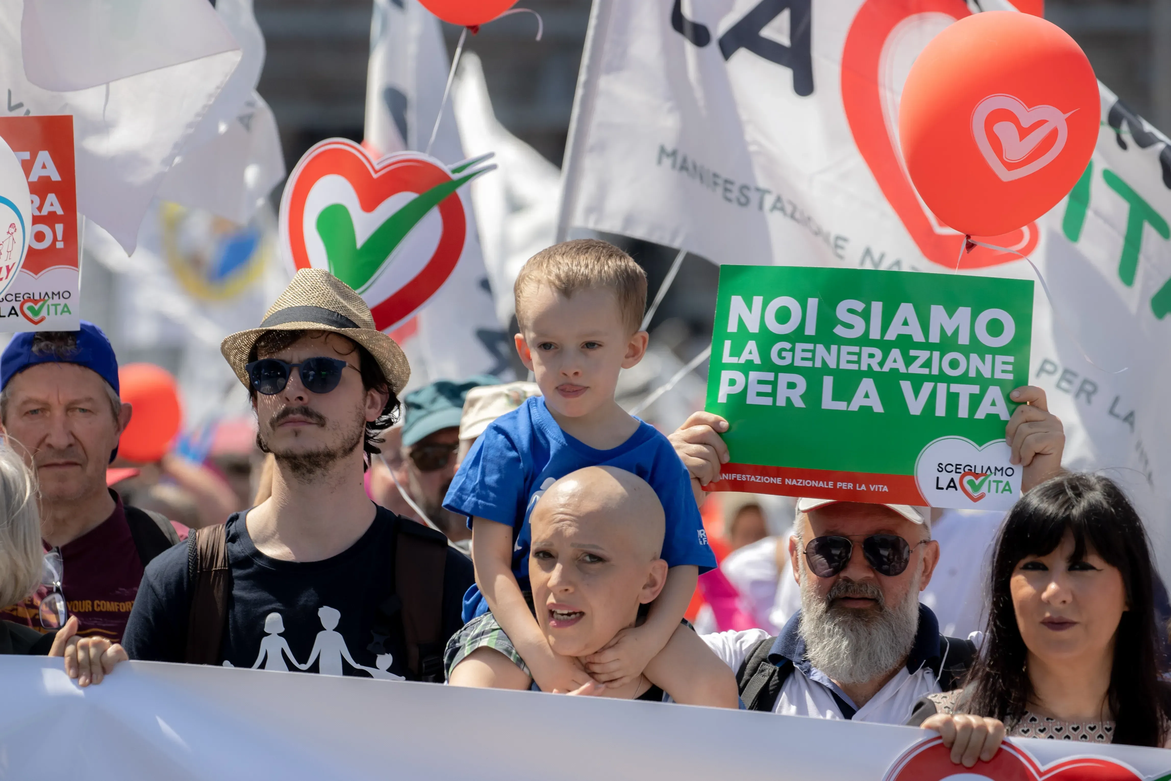 Les participants à la manifestation pro-vie en Italie, à Rome, le 21 mai 2022. Daniel Ibáñez/CNA