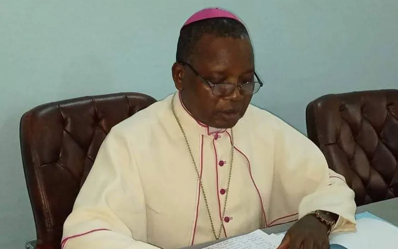 Mgr Marcel Utembi, archevêque métropolitain de Kisangani, présentant son discours lors de la clôture de la Rencontre le 4 mars 2021. CENCO