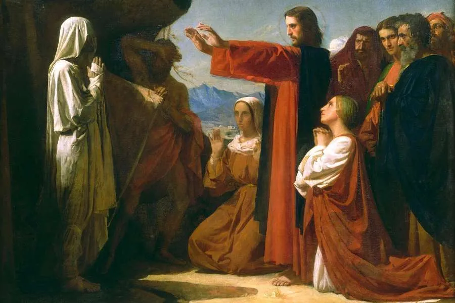 La résurrection de Lazare (1857), par Léon Joseph Florentin Bonnat. Domaine Public