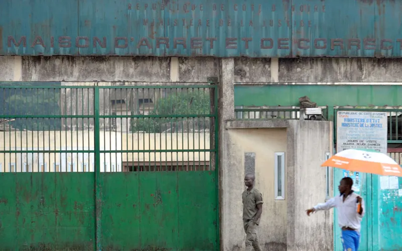 L'entrée de la prison centrale d'Abidjan, la capitale économique de la Côte d'Ivoire.