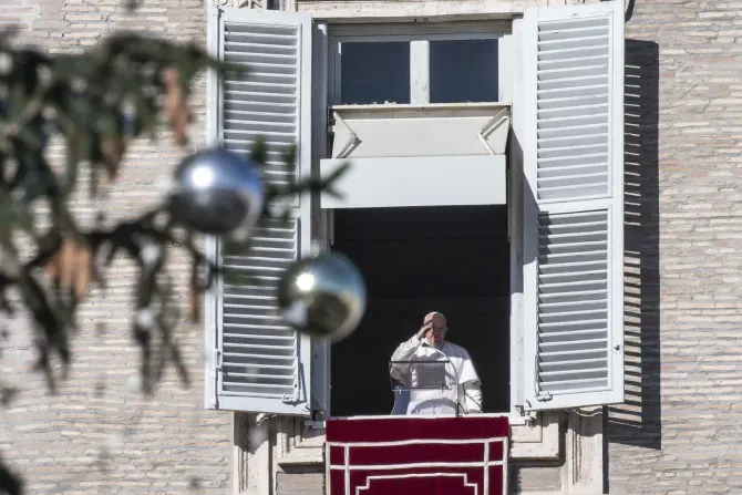 Le pape François prononce son message de l'Angélus le 10 décembre 2023. | Crédit : Vatican Media