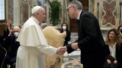 Le pape François a rencontré l'Association italienne des entrepreneurs privés de construction le 20 janvier 2022. Vatican Media. / 